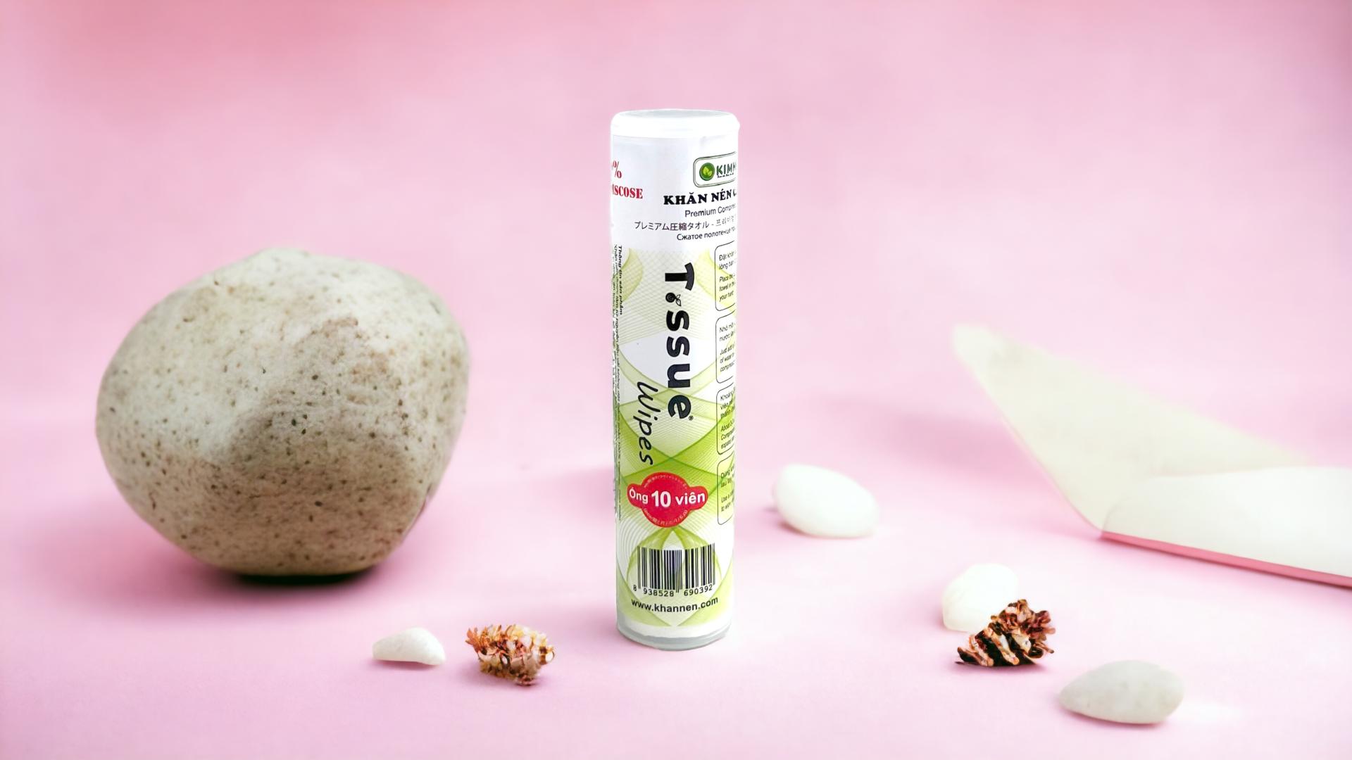 Khăn nén cao cấp T.ssue ống/tuýp 10 viên_1